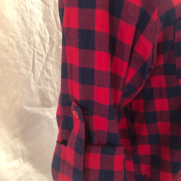 Red Black Plaid Long Sleeve Ellison Shirt Medium - Picture 2 of 8